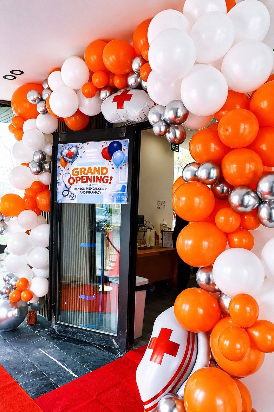 Entrance to Danton Medical Clinic during the grand opening