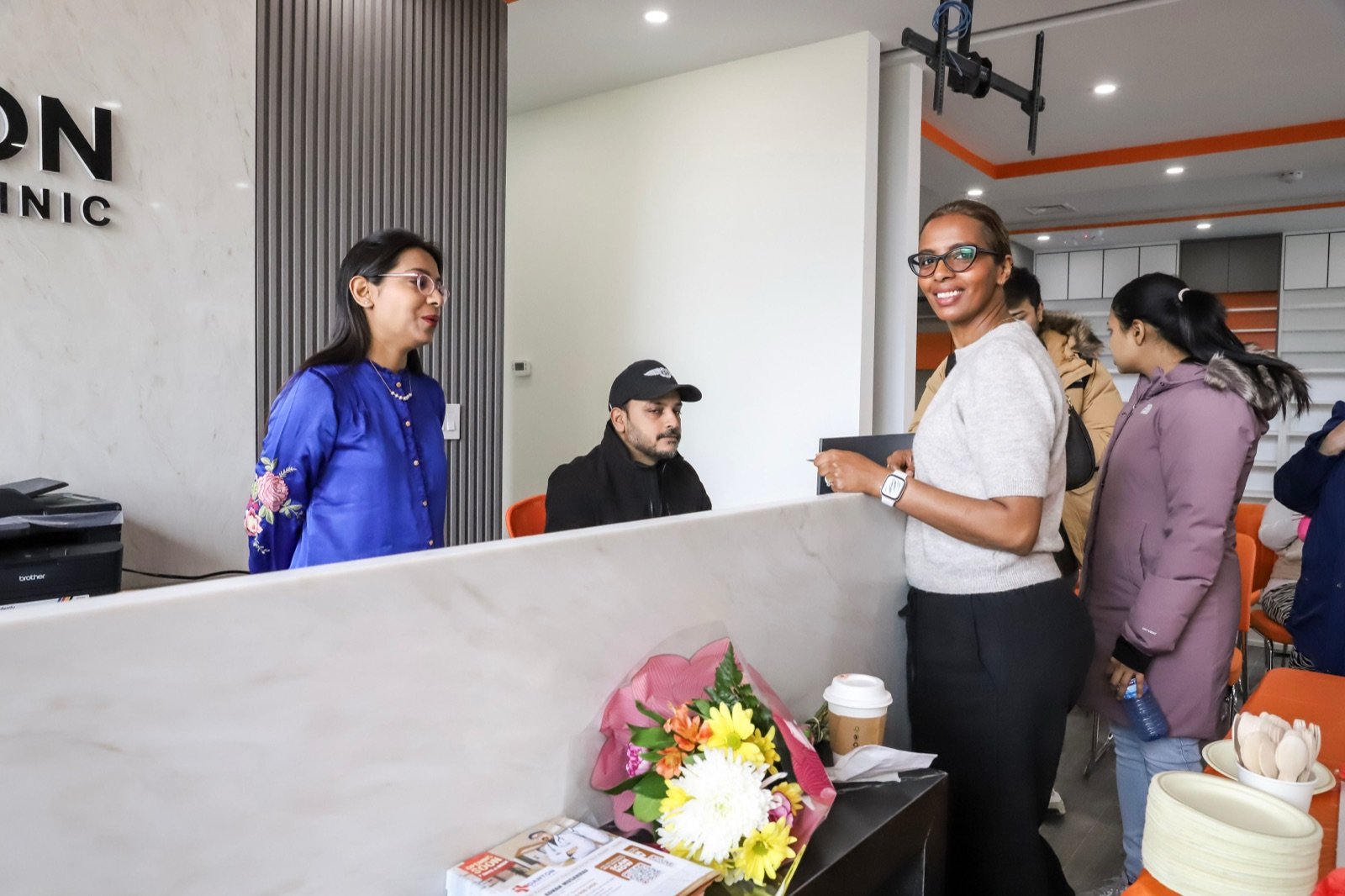 Reception area for Danton Medical Clinic walk-in clinic in Scarborough